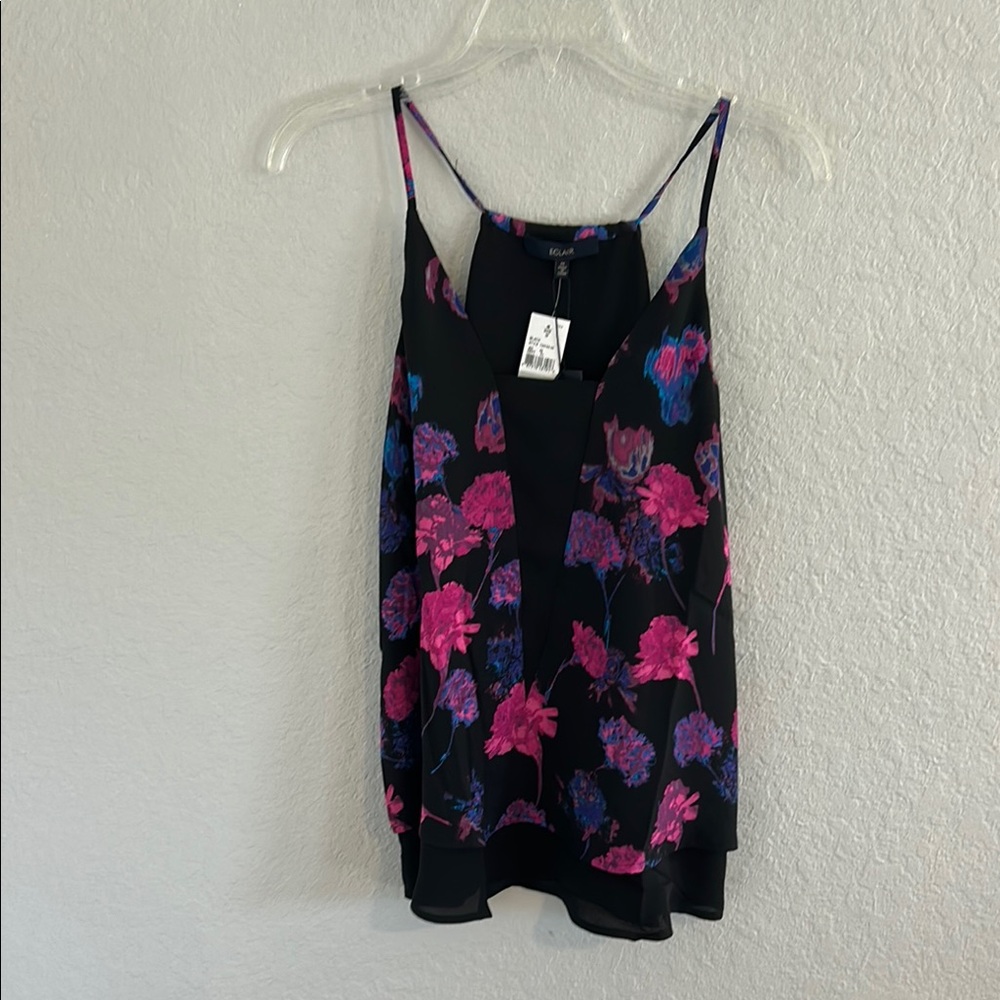Floral Black and Pink Women's Top